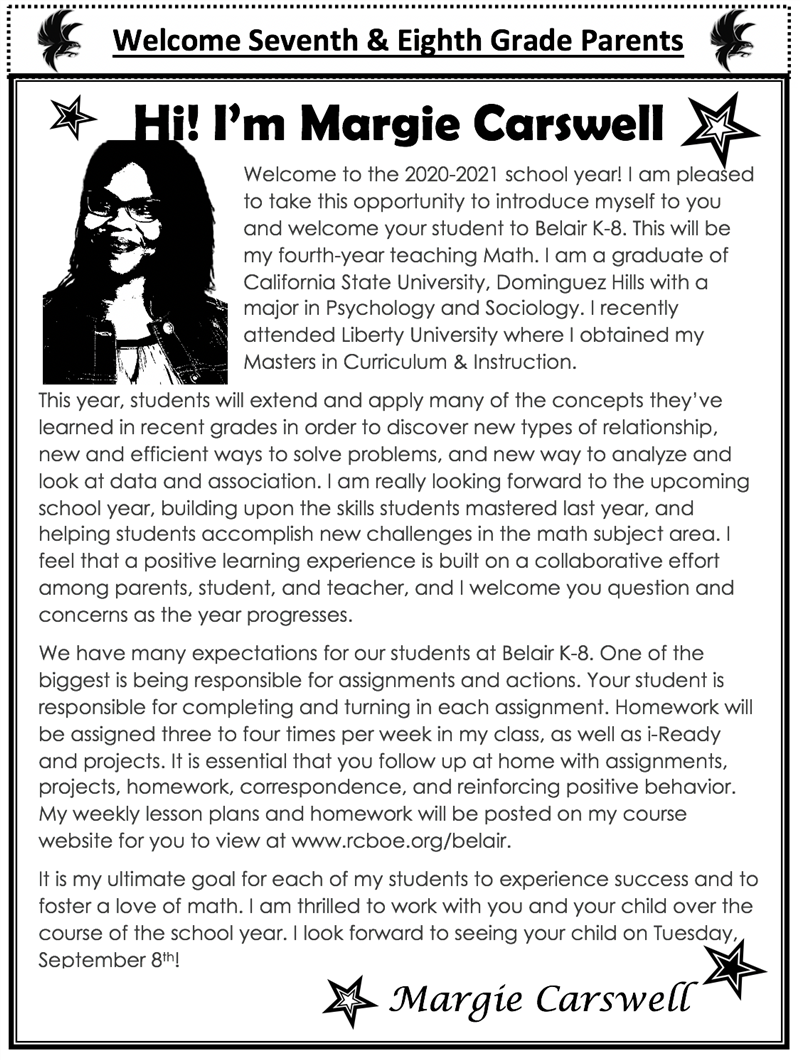 Welcome Letter Welcome Letter
